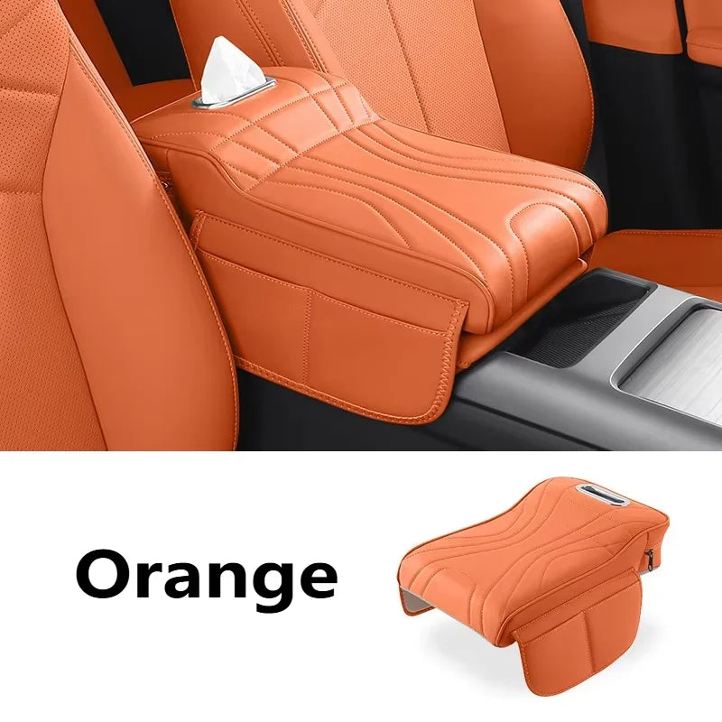 Car Armrest Height Increase Pad with Storage Bag – Leather Center Console Cover for Jaecoo J7, Jetour T2 & Haval H9 (2024–2025)