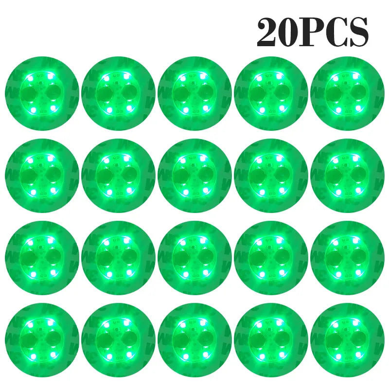 100-Pack LED Tableware Mats & Luminous Cup Stickers — Colorful Flashing Bottle Coasters for Bar, Stall, and Party Lighting