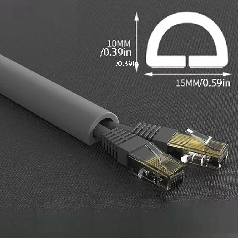 Cable Management Sleeve - 118" Self-Adhesive PVC Cord Hider for Wall & Floor, Insulated Wire Cover