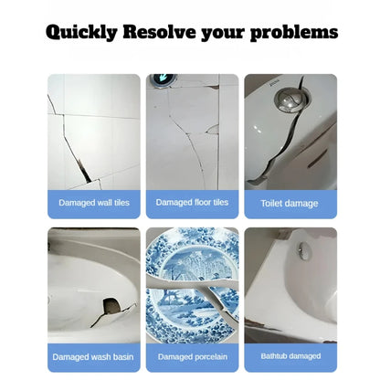 Tile and Ceramic Repair Kit - Waterproof Crack, Chip, and Gap Filler for Floors, Toilets, Sinks, and Bathtubs