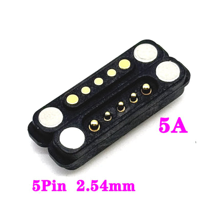 Magnetic Pogo Pin Connector - 5A Waterproof High-Current Spring Probe Male Female DC Charging Connector, 2/3/4/5/6/7/8 Pin