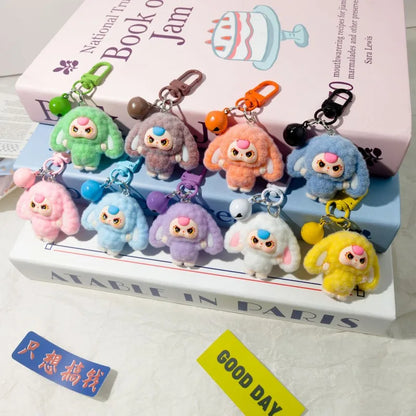 Plush Baby Keychain Bowknot Bag Pendant Hanging Charm for Phone Car Backpack Labobu Gift