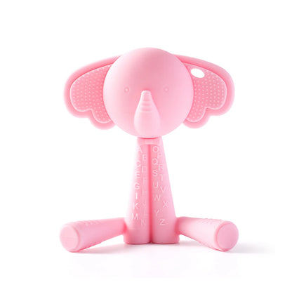 Baby Silicone Teether Toy - Cartoon Rattle Gum Relief Infant Teething Accessory for 0-12 Months