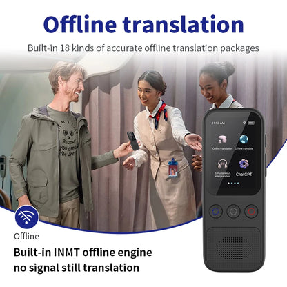 Portable Offline Voice & Photo Language Translator Device – 138 Languages WiFi Translation for Travel & Business Communication