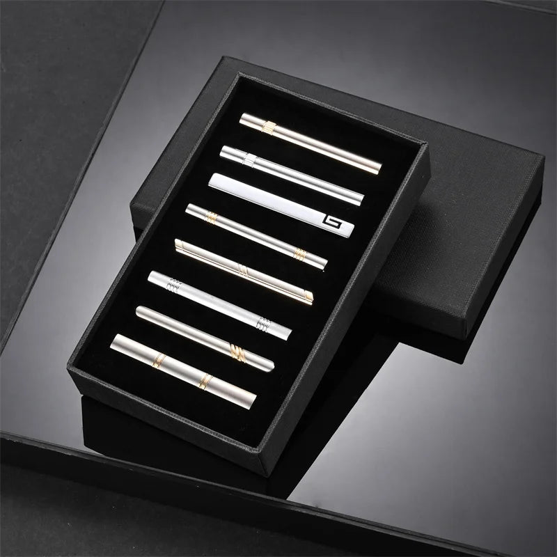 Men's Tie Clip & Cufflink Set - 7/8/10 Piece Luxury Gift Box Jewelry for Weddings & Formal Wear