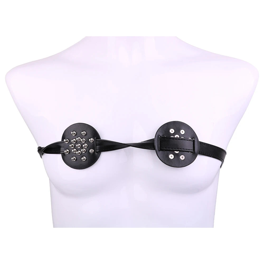 QKKQ Breast Harness and Nipple Cover Straps - Adjustable BDSM Chest Binder for Adults