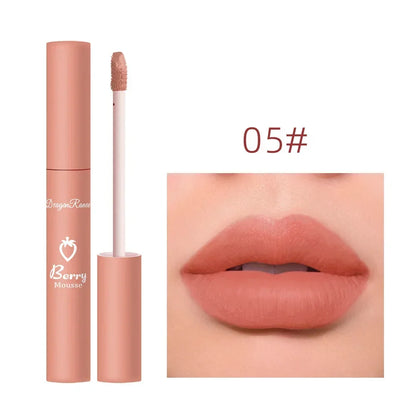 Nude Matte Lip Gloss - 12 Colors Long-Lasting Velvet Waterproof Non-Fade Non-Stick Lipstick for Women’s Makeup