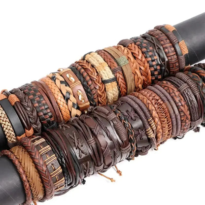 10PCS Random Style Men's & Women's Webbing, Rope & Leather Bracelets - Classical Festive Gift for Women (Varied Designs)