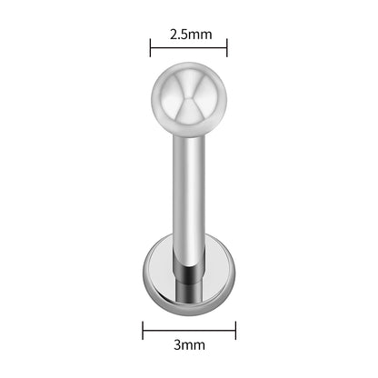 ASTM F136 Titanium Labret Stud Earrings – Threadless Push Pin Nose, Tragus, Cartilage & Helix Piercing Jewelry 16G/18G