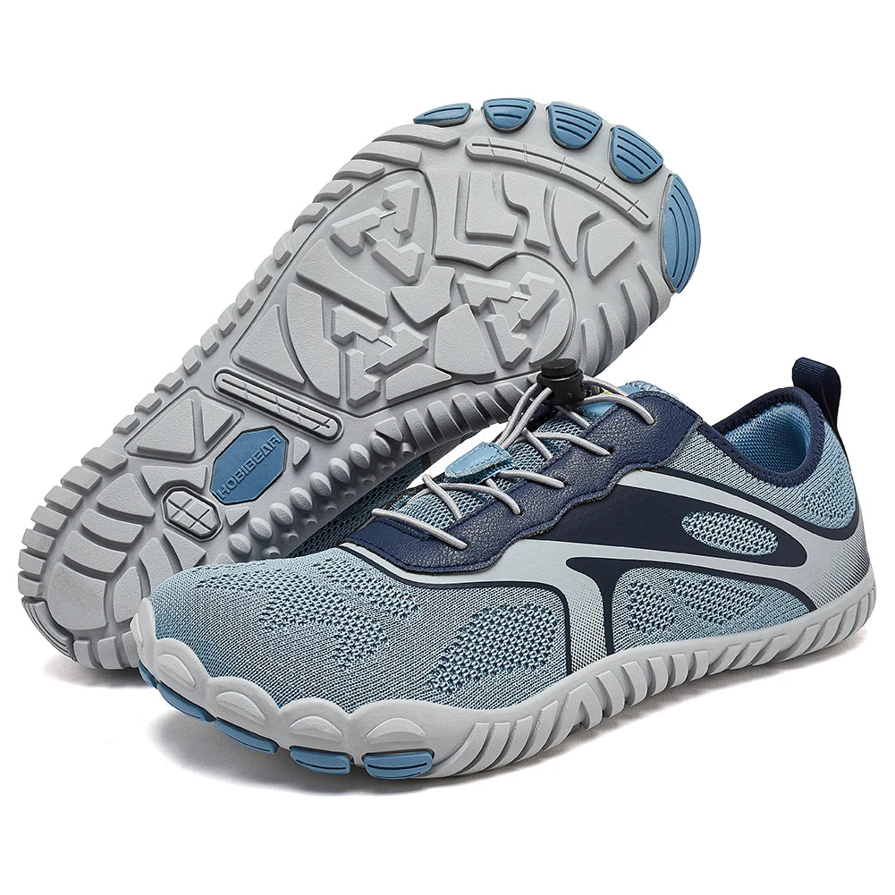 HOBIBEAR Unisex Barefoot Wide Toe Sneakers – Zero Drop Outdoor Running & Beach Walking Shoes with Elastic Band