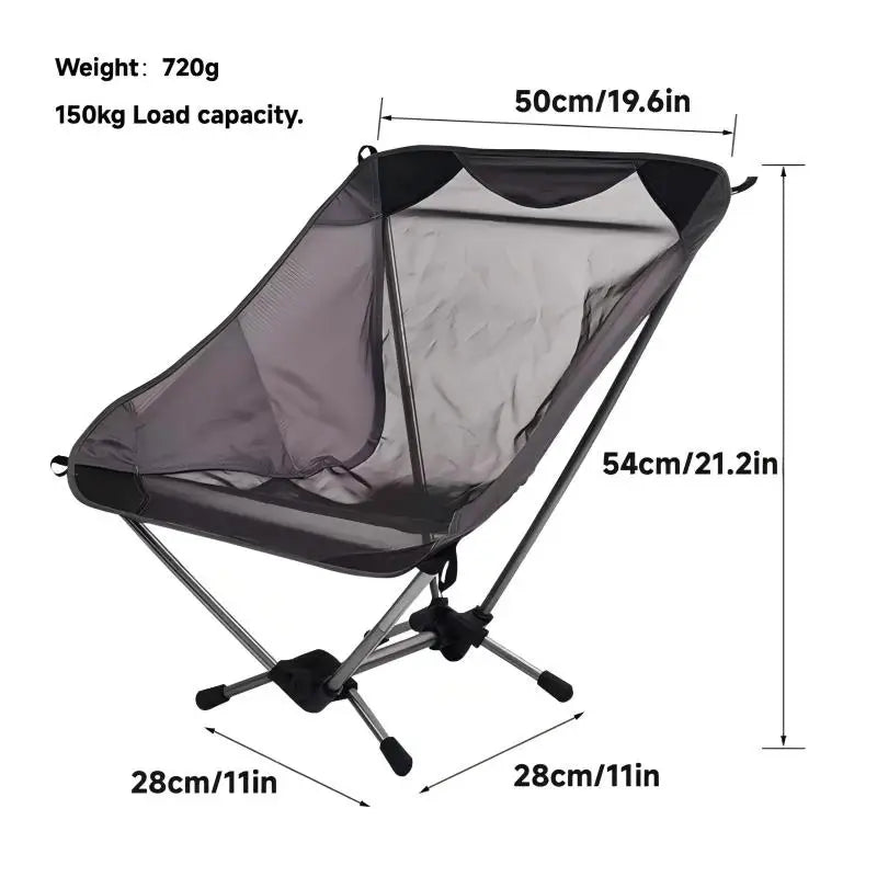 WESTTUNE Ultralight Camping Chair - 780g Aluminum Alloy Mesh Chair for Hiking, Backpacking & Travel