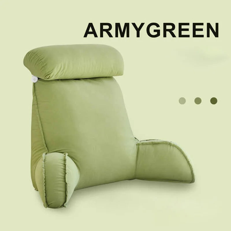 Triangle Reading Pillow – Cooling Latex Wedge Cushion, Removable & Washable Backrest for Sofa & Bed