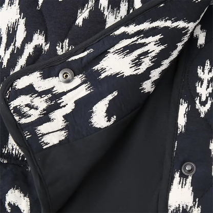 PB&ZA 2024 Spring Women's Fashion – Elegant Short Quilted Jacket Coat with Printed Design, Versatile Round Face Cut