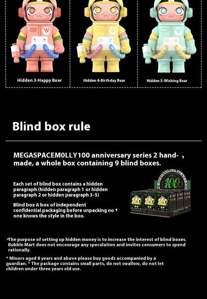 Popmart Mega Collection Space Molly 2.0 Blind Box – 100% Anniversary Replica Guess Package Collectible Figures