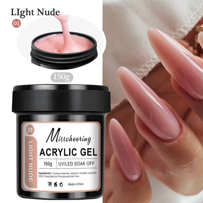 100g White Clear Nail Extension Gel - Non-Stick UV/LED Sculpting & 3D Nail Art Hard Gel