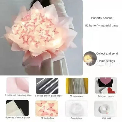 Butterfly Bouquet DIY – Handmade Artificial Flowers, Thoughtful Gift for Girlfriend, Birthday, Proposal & Wedding Decoration