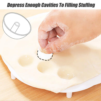 19-Hole Ravioli Maker Mold - BPA Free Plastic Pelmeni & Pierogi Dumpling Press with Stuffing Spoon for Easy Kitchen Prep
