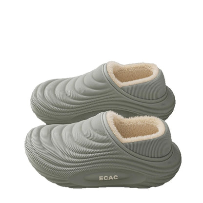 Waterproof Cotton Slippers for Men & Women – Warm Winter Home Shoes, Non-Slip Cozy Couple Cotton Slippers Indoor Comfort Footwear