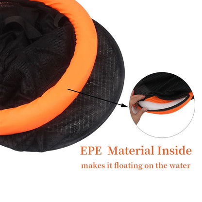 Floating Collapsible Fishing Bait Basket – Durable Mesh Live Fish Keeper Net Cage