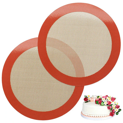 LMETJMA Round Silicone Baking Mats – Non-Stick, Food-Grade & Reusable for Macarons, Cookies & Oven Use