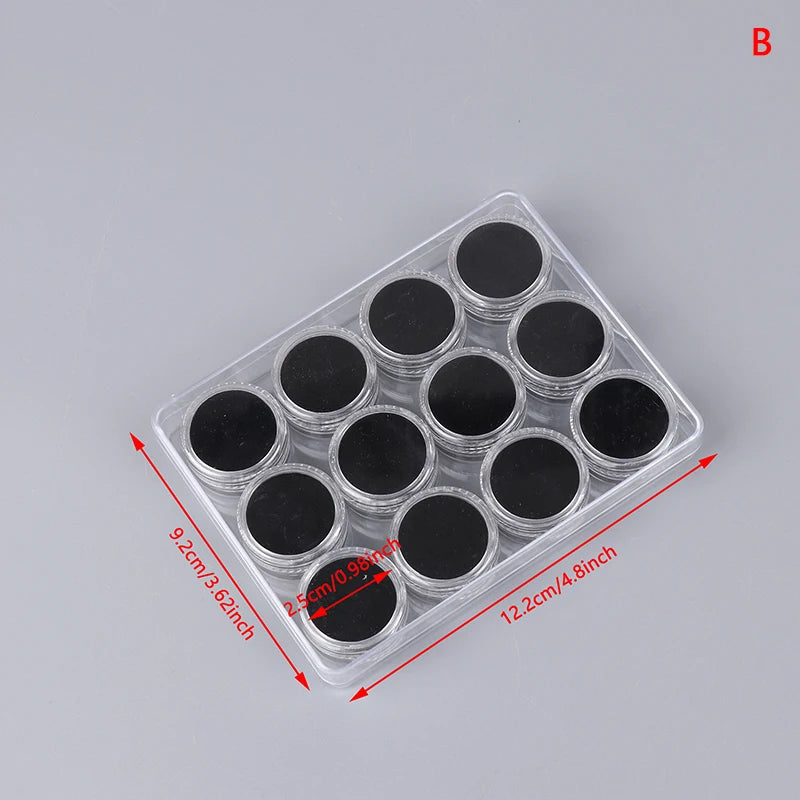 Transparent Round Gemstone Display Box – Jewelry, Gems, Loose Diamond Storage Container with Lid