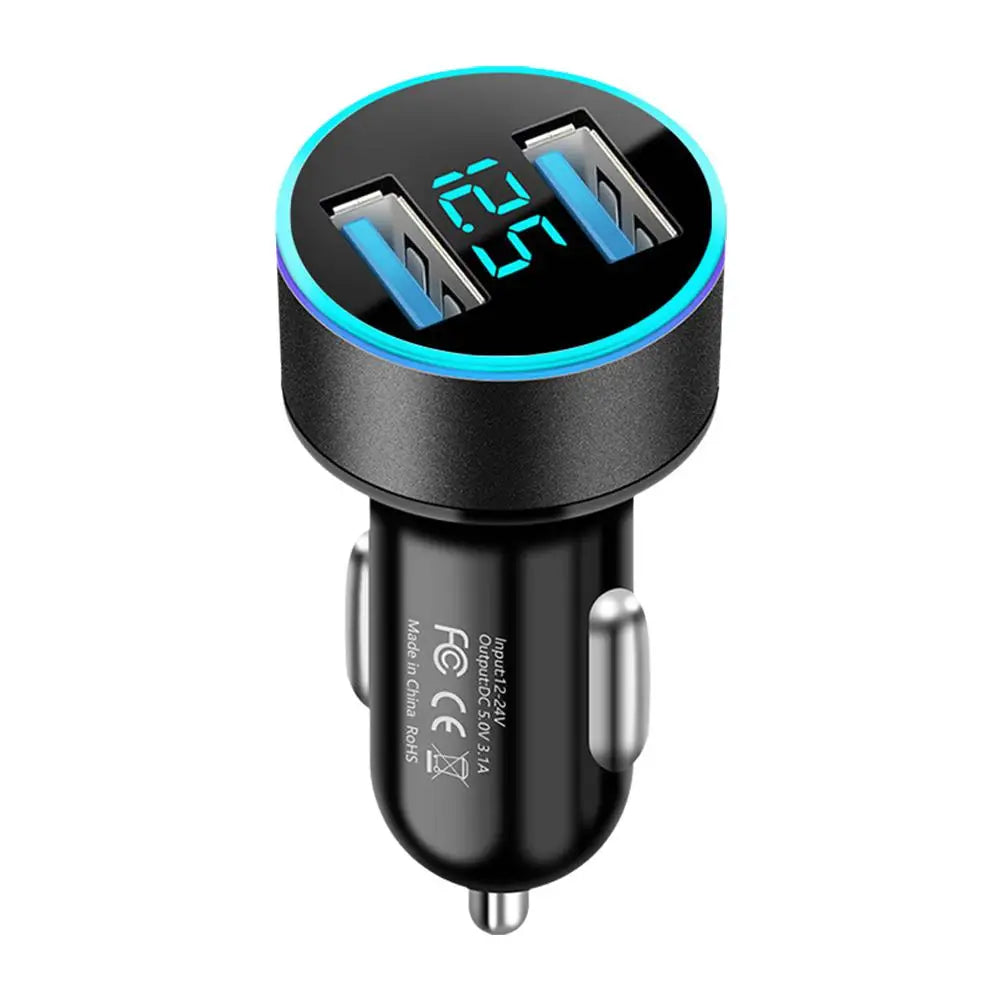PD QC3.0 Dual USB Car Charger - 120W 12V/24V Cigarette Lighter Splitter for Phone, DVR and Dashcam