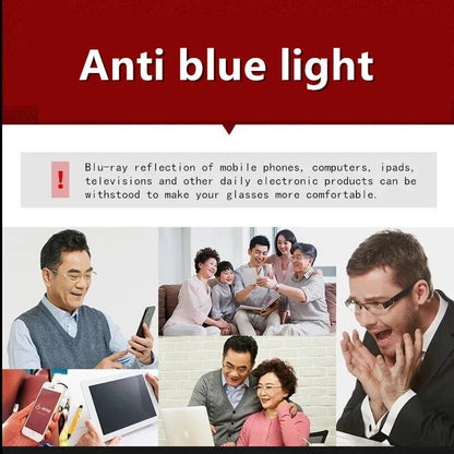 Progressive Multifocal Photochromic Reading Glasses – Anti-Blue Light Half Frame for Men with Presbyopia & Far Sight Protection
