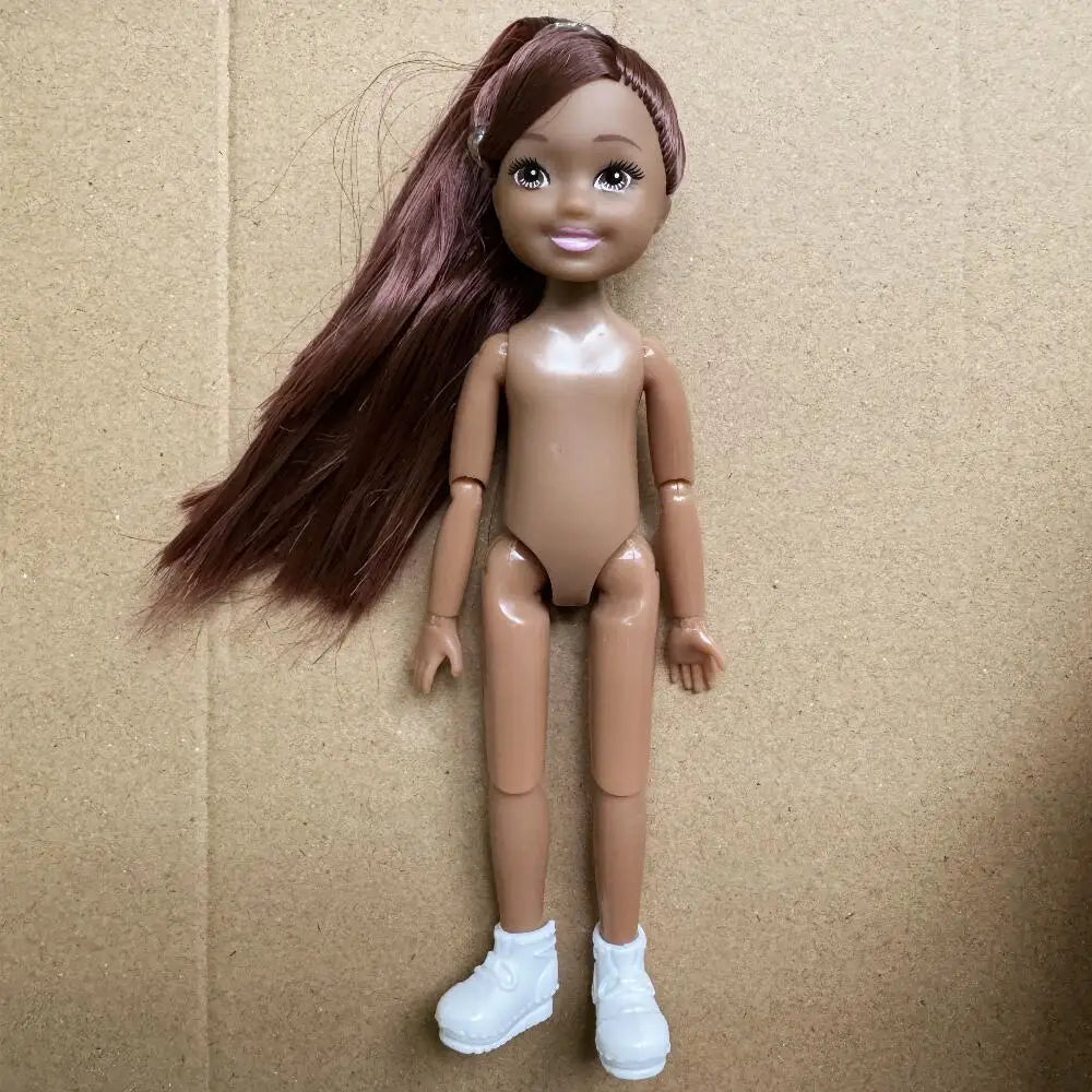 14cm Little Kelly Movable Doll — 5-Inch 1/12 BJD Reborn Toy for Boys & Girls, Dark/Light Skin, White, Blonde & Black Hair