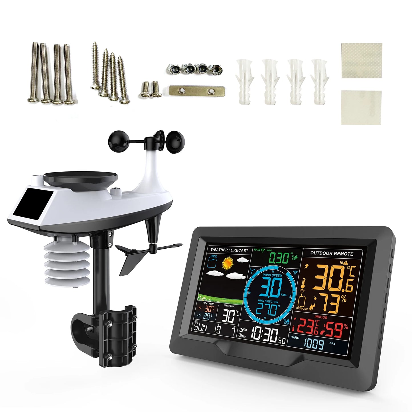 FJ3390A Multifunctional Weather Station - Temperature, Humidity, Wind Speed & Rainfall Detection with Weather Forecast Clock