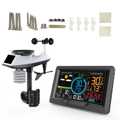 FJ3390A Multifunctional Weather Station - Temperature, Humidity, Wind Speed & Rainfall Detection with Weather Forecast Clock