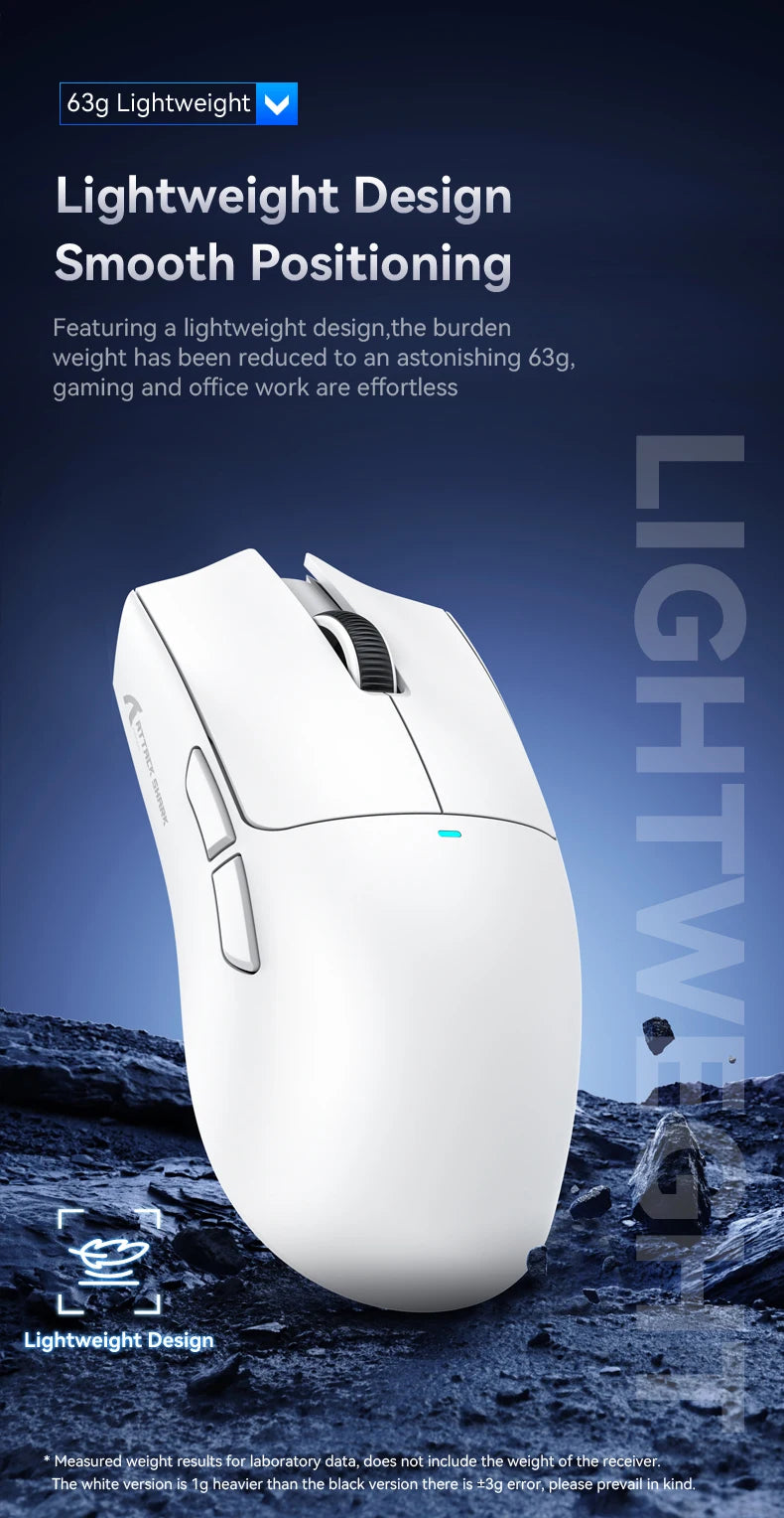Attack Shark X11 Tri-Mode Wireless Gaming Mouse – 2.4GHz/Wired/Bluetooth PAW3311 22000DPI RGB PC Mouse 400IPS
