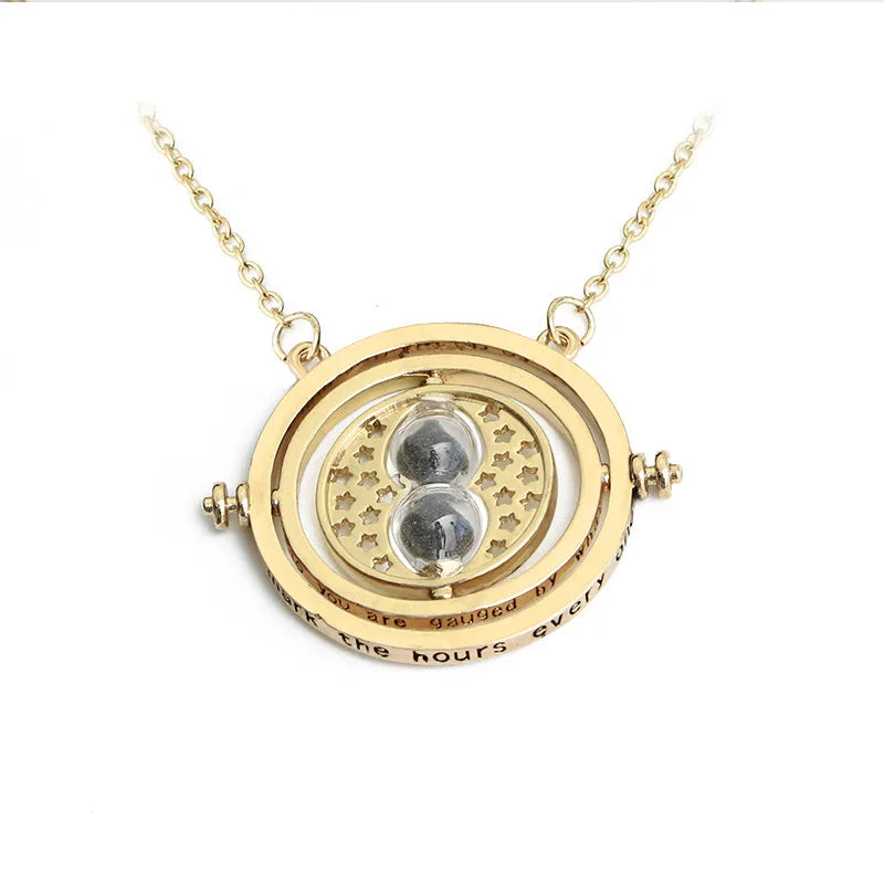 Harry Potter Golden Snitch Time-Turner Hourglass - 360° Rotatable Cosplay Pendant and Wizard Fan Gift