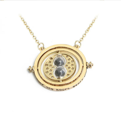 Harry Potter Golden Snitch Time-Turner Hourglass - 360° Rotatable Cosplay Pendant and Wizard Fan Gift