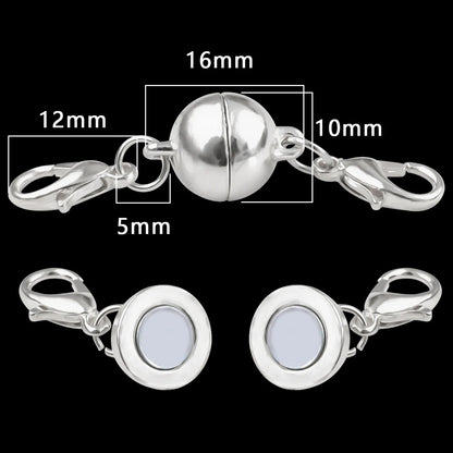 Magnetic Jewelry Clasp - Strong Metal End Connectors with Lobster Clasp for DIY Bracelets & Necklaces