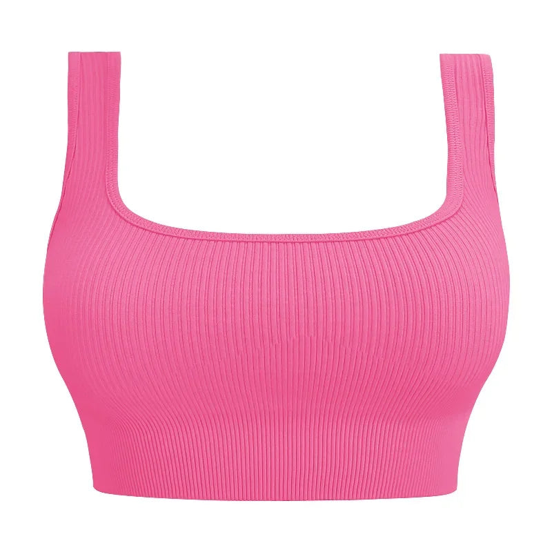 Women’s Seamless Yoga Sports Bra - Backless Fitness Crop Vest for Gym, Training & Outdoor Workouts