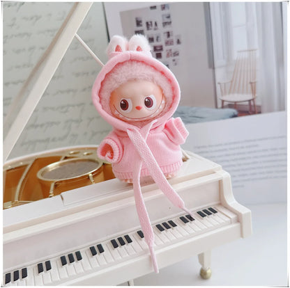Labubu 4.0 Doll Hooded Sweater – Casual Sportswear Outfit for Mini Labubu V4 Dolls