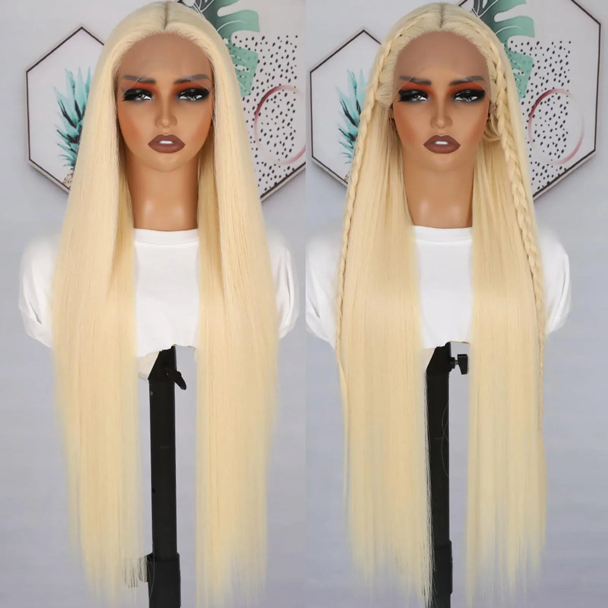 40-42 Inch 613 Blonde HD Lace Front Wig – 13x6 Straight Human Hair, 250% Density Brazilian Wig for Women