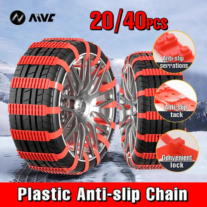 AIVC Anti-Skid Snow Chains - Universal Emergency Lockout Artifact for Car and Motorcycle Wheels, Suitable for Winter and Rough Terrain