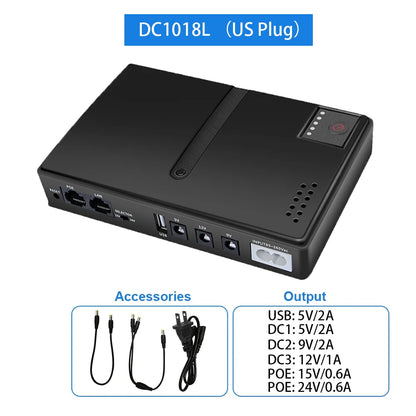 4×18650 DC UPS Backup Power Supply - 5V/9V/12V Router & Device Battery Backup