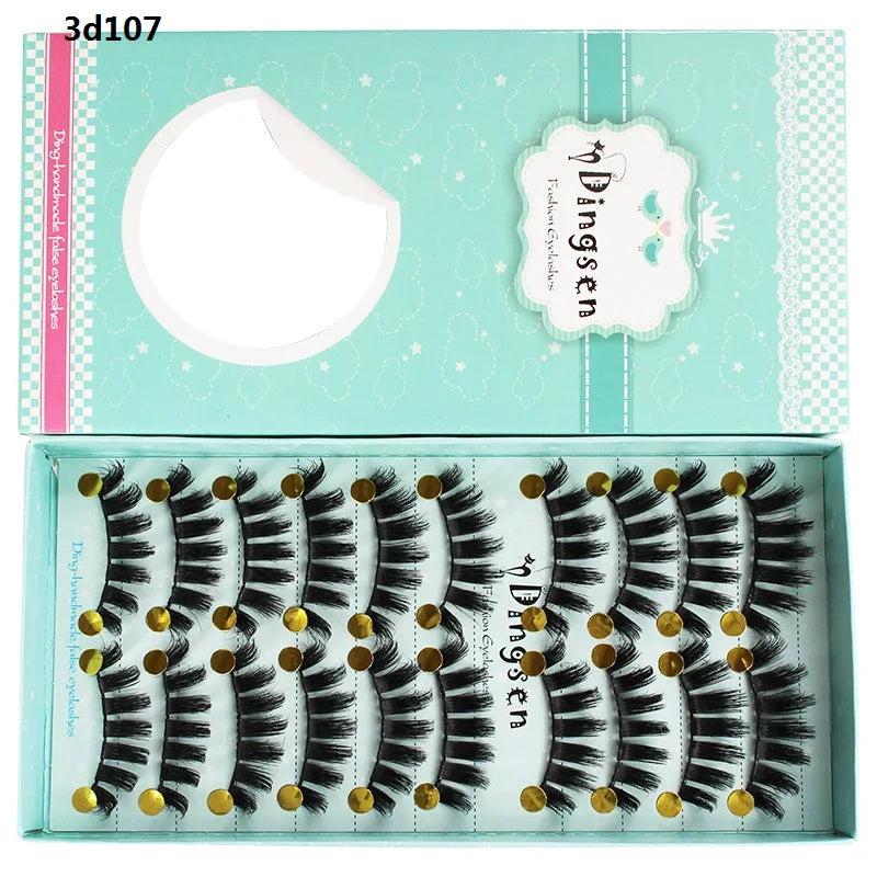 DINGSEN 10 Pairs Handmade Eyelash Fans – Individual False Lashes for Beauty & Makeup, Factory Price