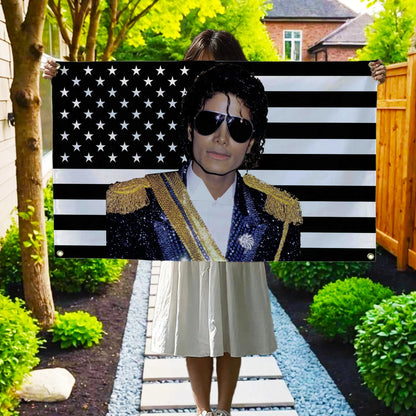 Michael Jackson Black Flag Tapestry - Decorative Wall Hanging for Bedroom, Garage & Home Decor