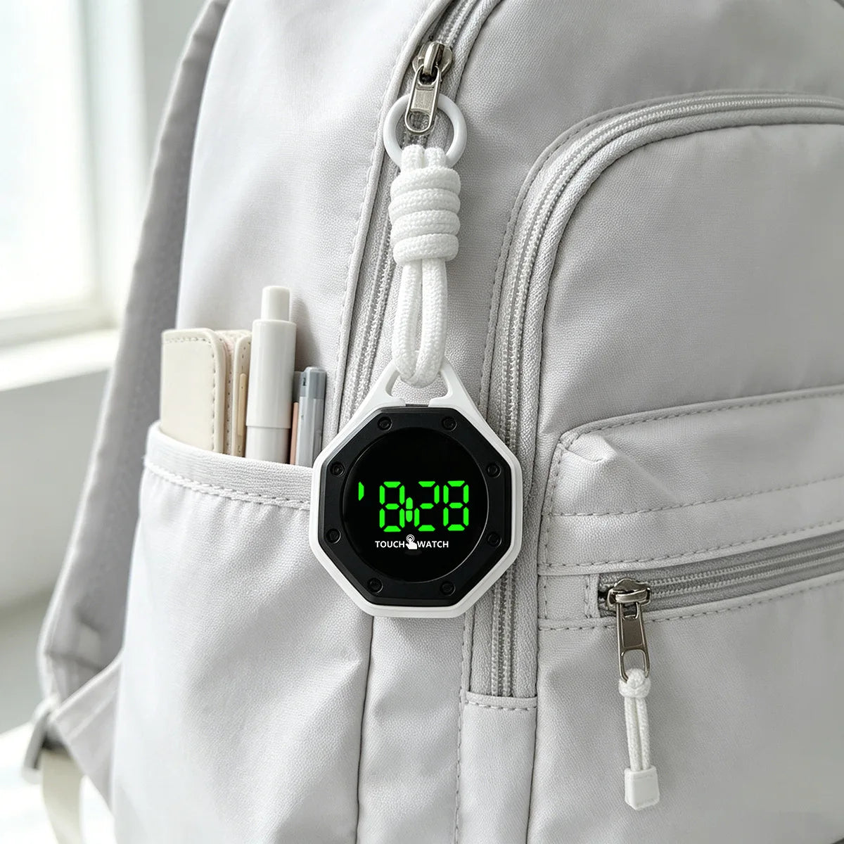 Trendy Electronic Pendant Watch - Simple Backpack Hanging Watch for Middle and High School Students