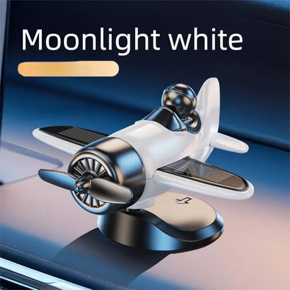 Solar-Powered Rotating Airplane Dashboard Ornament - 360° Spinning Car Interior Decoration