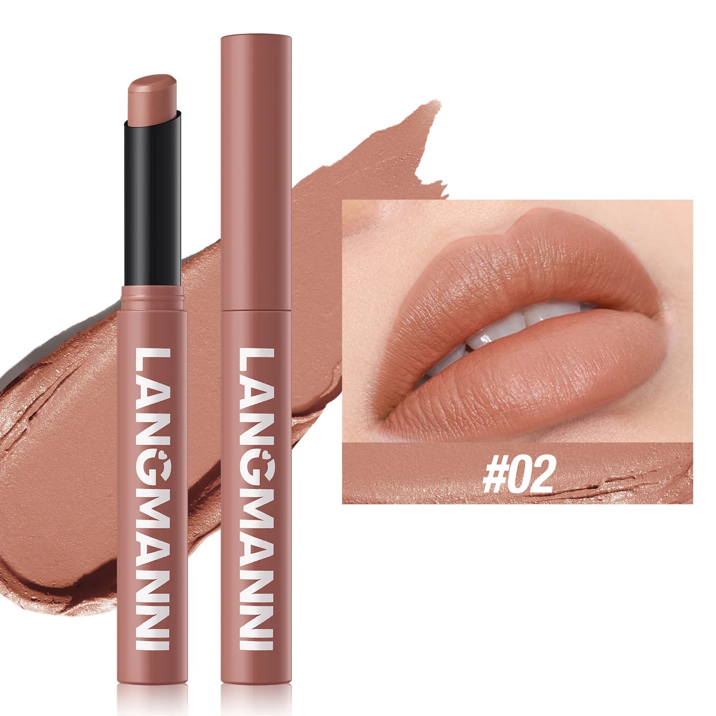 12-Color Matte Lipstick Pencil – Waterproof, Long-Lasting Non-Stick Lip Stain Tint Nude Makeup Pen