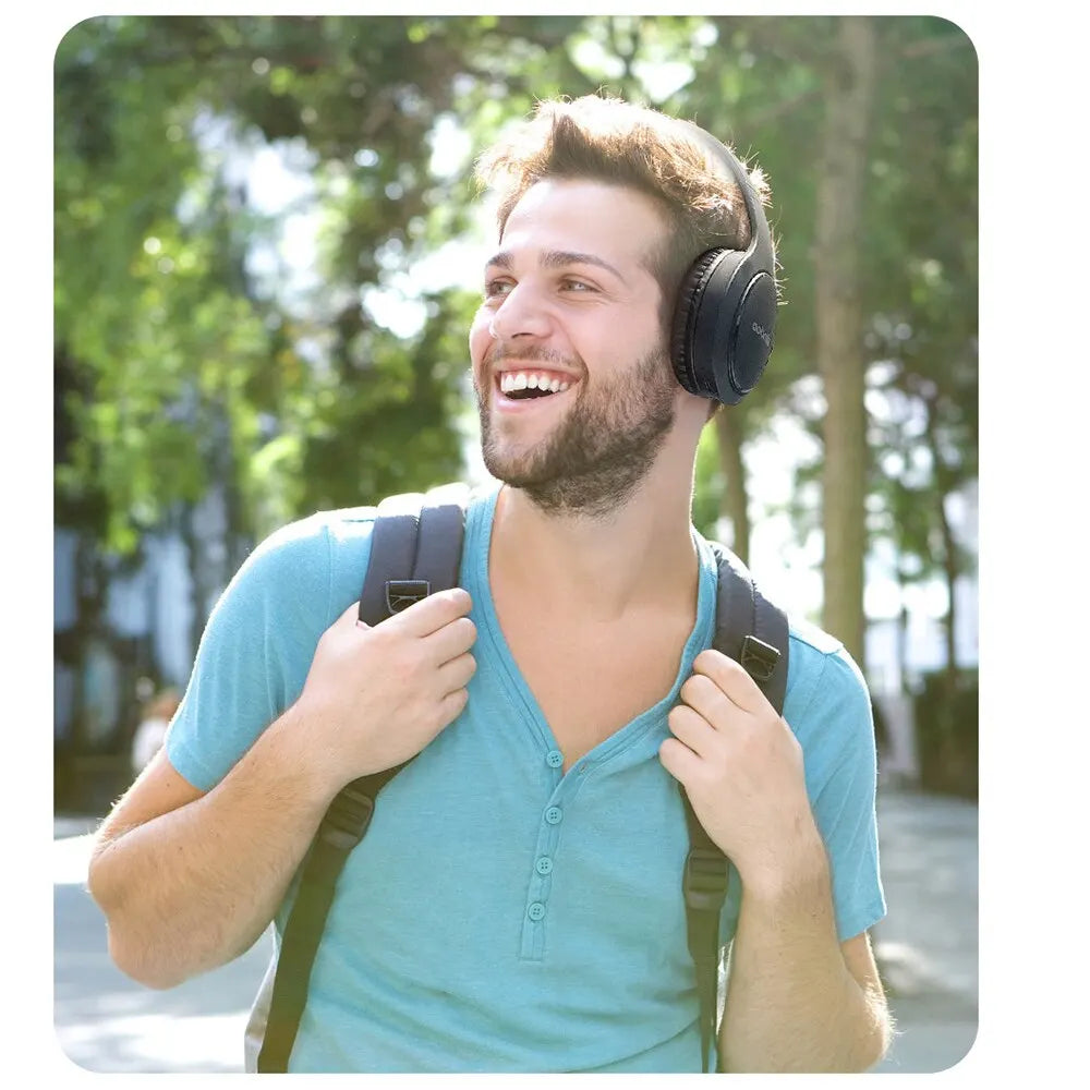 Siindoo JH919 Wireless Bluetooth Headphones - Foldable Stereo Earphones, Super Bass, Noise Reduction Mic for Laptop, PC, TV