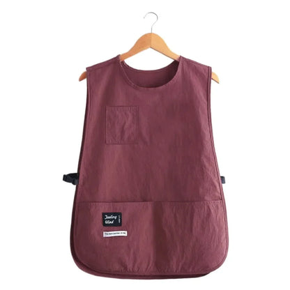 Waterproof Nylon Vest Apron - Breathable, Stain-Resistant Sleeved Kitchen Apron for Cooking, Cleaning & Household Tasks
