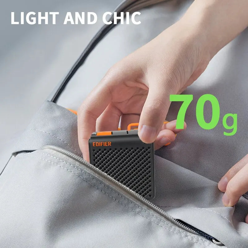 Edifier MP85 Portable Bluetooth Speaker – Wireless Stereo, 70g Lightweight, 8H Playback, Waterproof for Camping and Walking