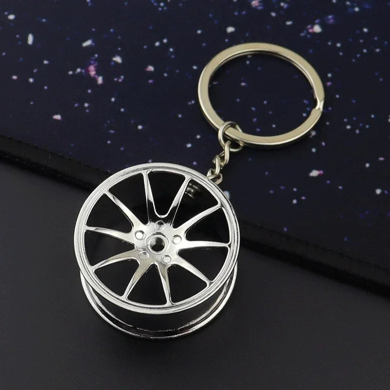 Creative Metal Car Keychain — Zinc Alloy Turbo, Gearbox & Brake Disc Pendant for Men’s Birthday or Dad Gift