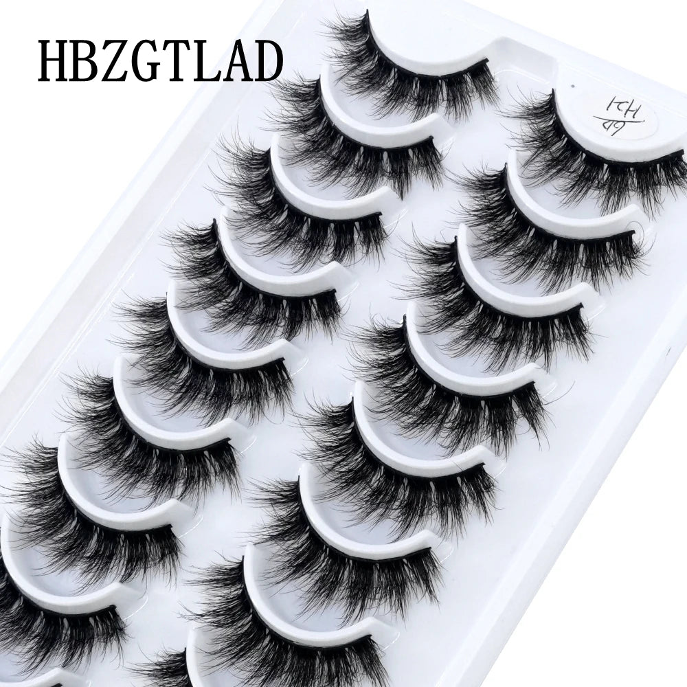 HBZGTLAD 10 Pairs 3D Faux Mink False Eyelashes – Natural Long Look Short Mink Lash Extensions for Makeup & Beauty