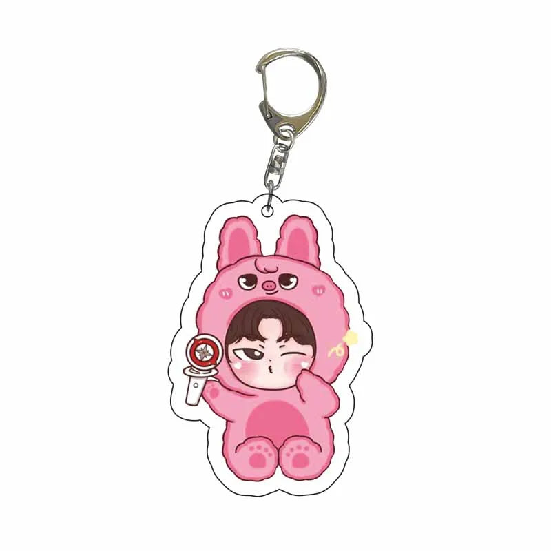 8pcs KPOP Acrylic Keychain Set — Cute Bag Pendants for Fans & Gifts